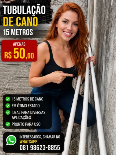 VARA DE CANO DE 25´ SÃO 15 METROS, 50 REAIS 