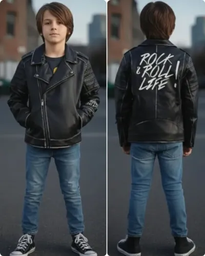 Jaqueta Infantil Zara Kids Couro Legítimo Importada 7/8 Anos