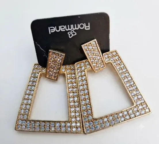 NOVA Semijoia Rommanel Brinco Banhado Ouro 18k - Original 