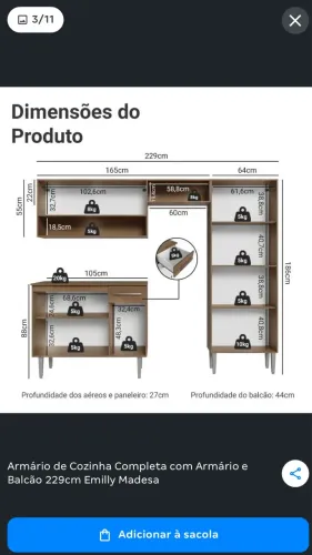 Armário de cozinha novo nunca usado