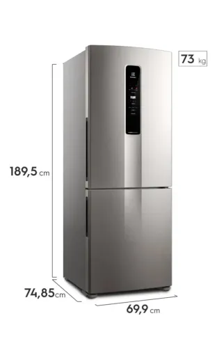 Geladeira Electrolux 490L inox