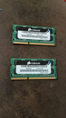 Kit memória RAM Notebook DDR3 8GB Total 2x4GB 1333MHz Corsair