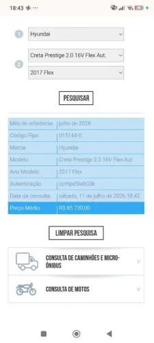 Hyundai Creta Prestige 2.0 16V Flex Aut. 2017