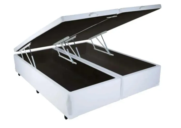 Bau Casal Bipartida Prime Confort 2 x 69x188x44 Corino Branco Issacar