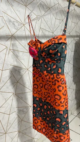 Vestido midi animal print