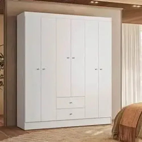 Guarda Roupa solteiro 6 portas em MDF 2 Gavetas Versa Novo Direto da Fabrica 