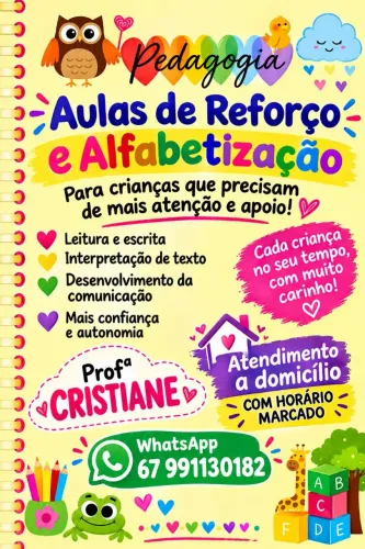 Aulas de Reforço e alfabetização
