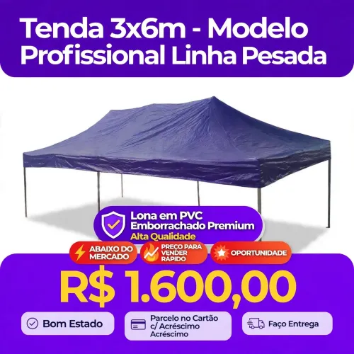 Tenda 3x6 profissional reforçada sanfonada