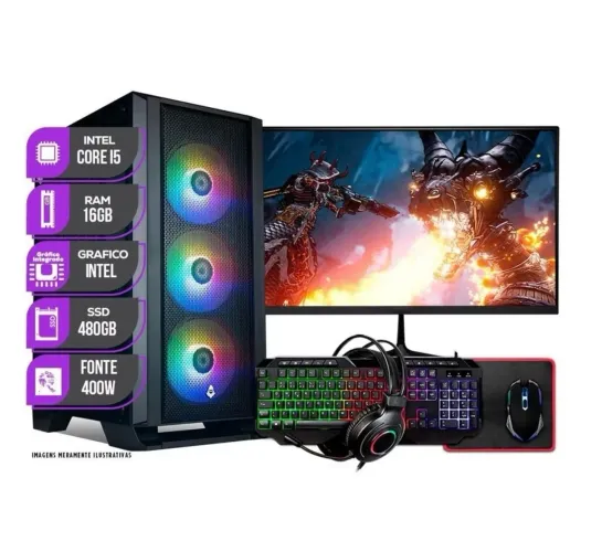 COMPUTADOR GAMER INTEL CORE 15, 16GB MEMÓRIA RAM, SSD 480 GB (ÚNICO DONO)
