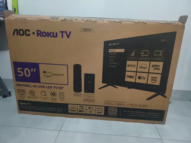 Tv 50 Smart Roku 4k nova na caixa - Passo Cartão 