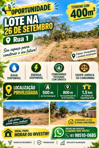 Lote 26 de Setembro - Rua 1 - 500m da BR estrutural