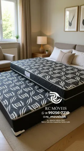 Cama Box Solteiro Bibox 88x1,88 Auxiliar D33 Floral Marrom Durável