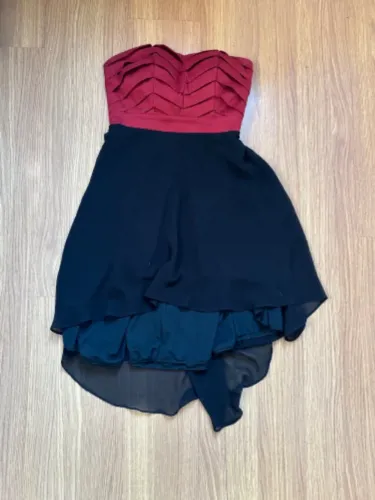 Vestido mullet vermelho e preto Eloé - TAM M