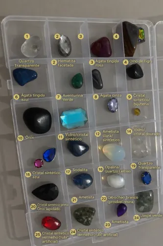Coleção 27 pedras minerais + Caixa Organizadora 