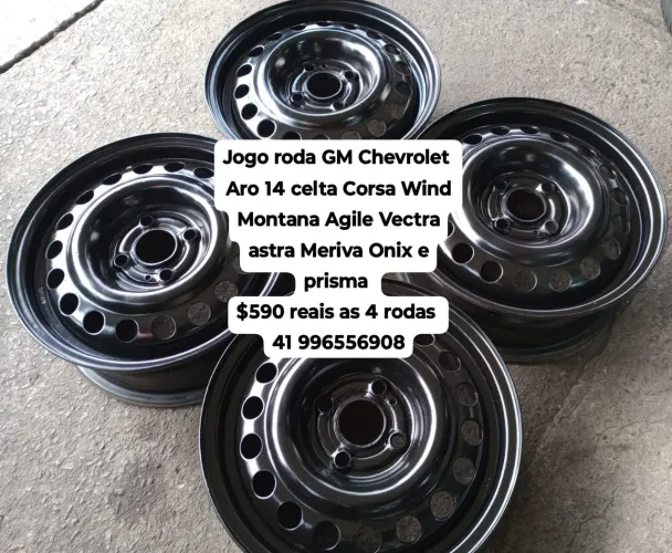 Jogo roda aro 14 celta Corsa Montana Agile Vectra astra Meriva Onix prisma 