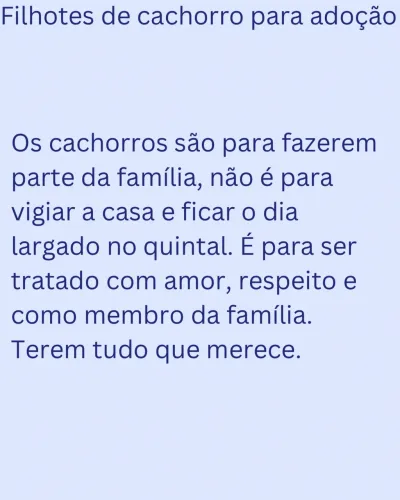 Filhote para adoção