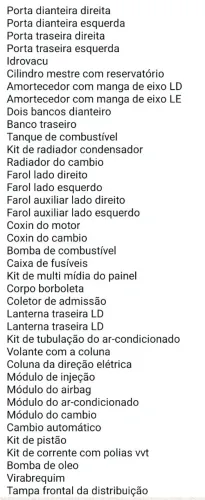 Vendo peças da Creta 2025-2026