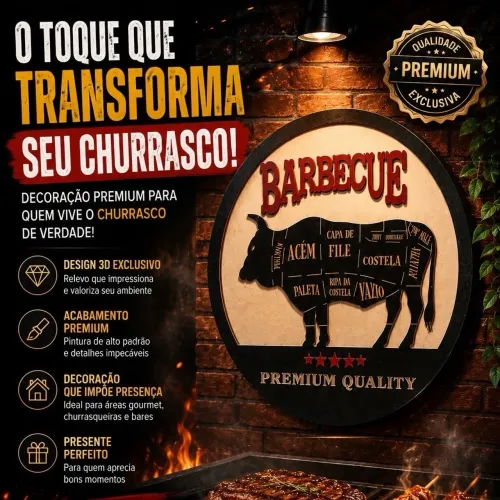 Placa decorativa barbecue