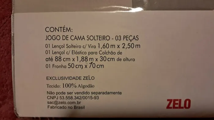 Jogo de lençol solteiro