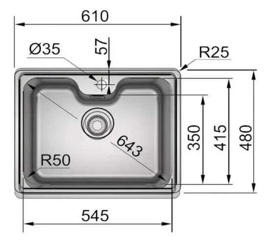 Vendo Cuba Franke De Sobrepor Bell Bcx 610-61 C/acessórios 15121