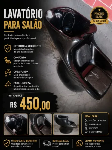 Lavatório usado para barbearia