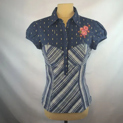 Blusa P feminina pin up vintage Colcci corset