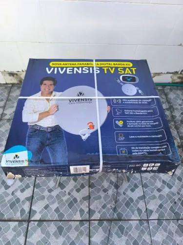 Kit Antena ku 60cm + LNBF + Cabo Vivensis