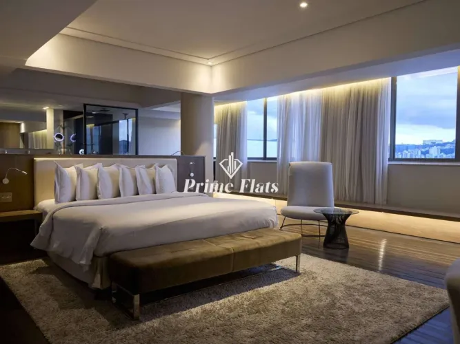 Flat mobiliado no Mercure Belo Horizonte Lourdes disponível para venda, com 27m², com 1 qu