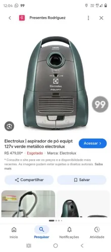 Aspirador Eletrolux novo 3 x usei desde então está guardado sem detalhes igual da foto 300