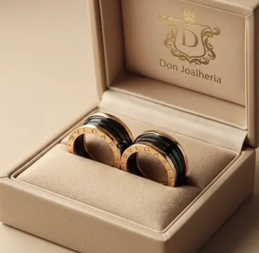Par de Alianças Bvlgari com Ouro Negro
