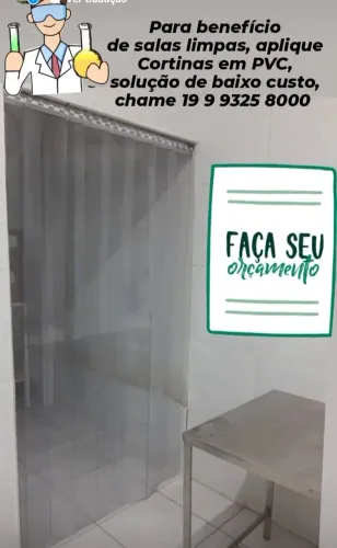 Cortinas em PVC para áreas limpas