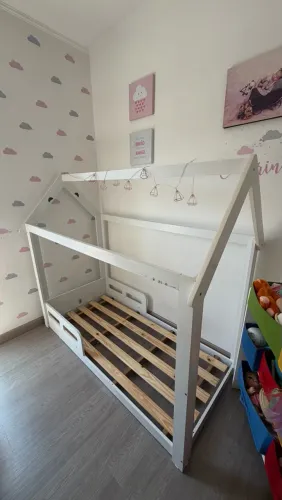 Cama Infantil Montessoriana Modelo Casinha - Branca