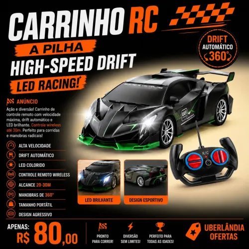 Carrinho de controle Remoto - Pilha 