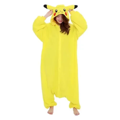 Pijama Macacão Kigurumi Adulto Pikachu Pokemon Tamanho G