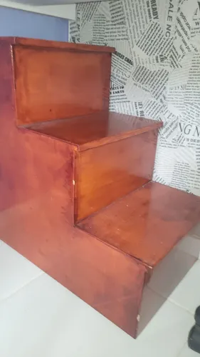 Escada de 3 andares de madeira legítima 