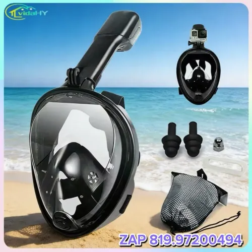 Máscara de mergulho com snorkel de rosto inteiro de Silicone