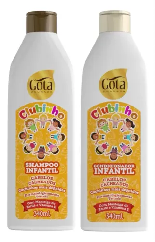 Shampoo e condicionador infantil cabelo cacheado