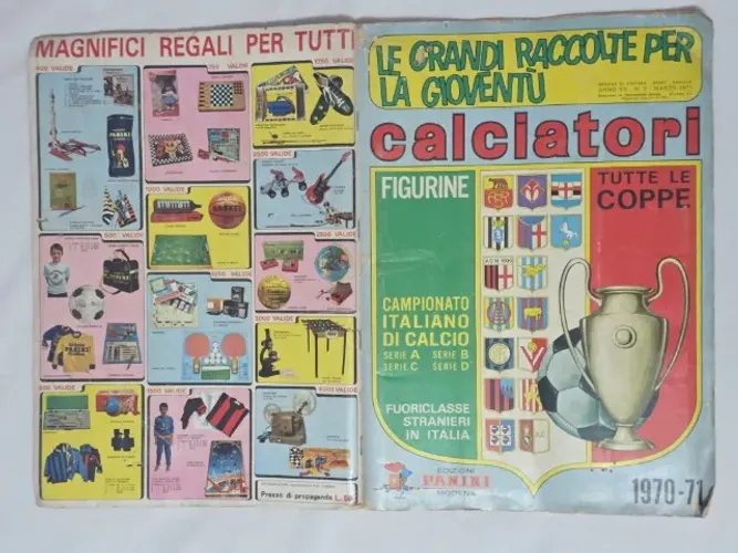 Raríssimo Álbum de Figurinhas Panini Calciatori da temporada 1970-1971 Original Futebol It