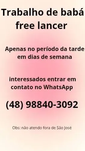 Trabalho como babá Free Lancer