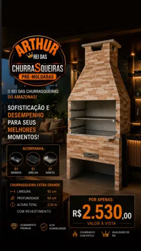 Churrasqueira Extra grande pré-moldada