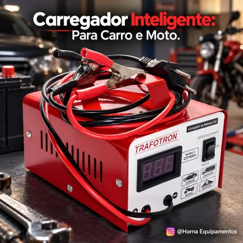 Carregador de Bateria para Moto e Carro 13V