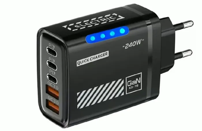 Carregador Turbo Original Duplo,De 240 W Para Home Office , 5 Dispositivos Simultaneamente