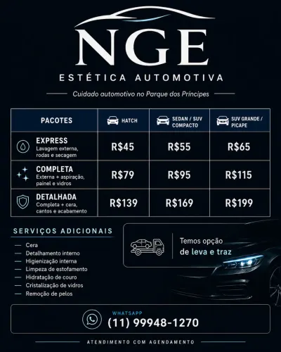 Estética Automotiva | Lavagem Completa - Parque dos Príncipes