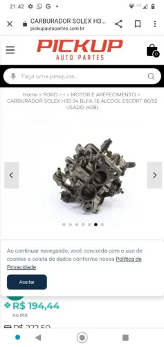 Carburado solex gol cht