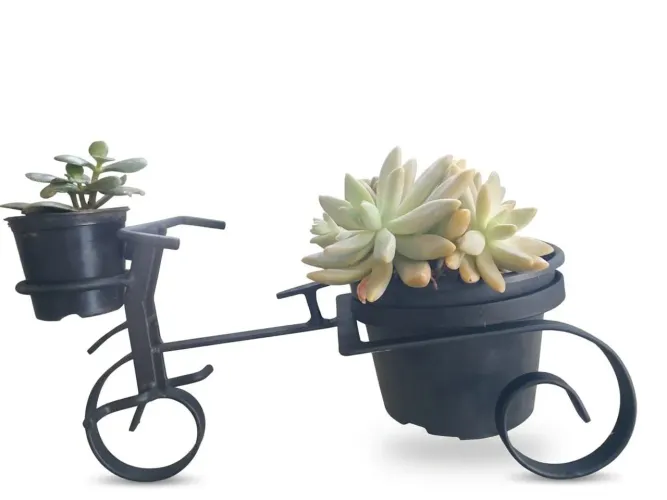 Bicicleta decorativa em ferro para plantas suporte