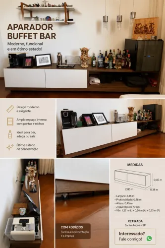 Aparador / Buffet em MDF com 2,85m - Excelente Estado