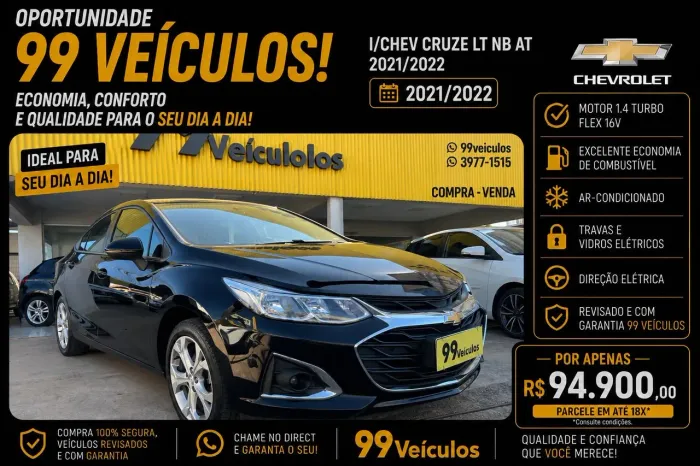 Chevrolet Cruze LT 1.4 16V Turbo Flex 4P Aut. 2022
