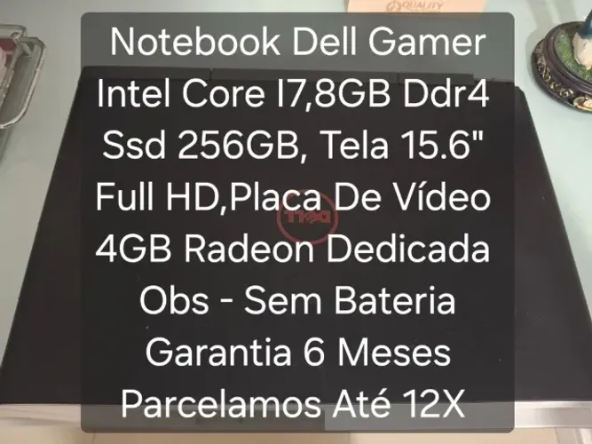 Notebook Dell Gamer Intel Core I7,8Gb Ddr4,Ssd 256GB,Tela 15.6'' Full HD - Garantia.