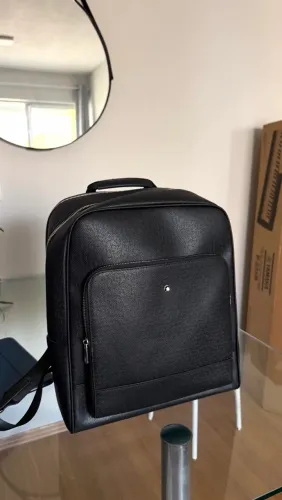Mochila Montblanc couro preta