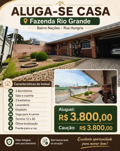 Casa para locação em Fazenda Rio Grande